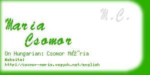 maria csomor business card